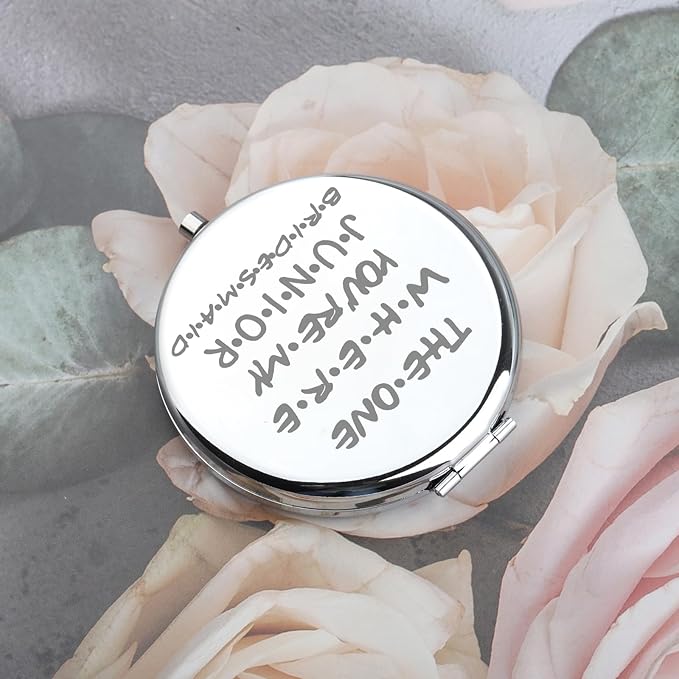 BAUNA Junior Bridesmaid Gift Bridesmaid Proposal Gift The One Where You're My Junior Bridesmaid Compact Mirror for Bridesmaid (Where JuniorB CMS)