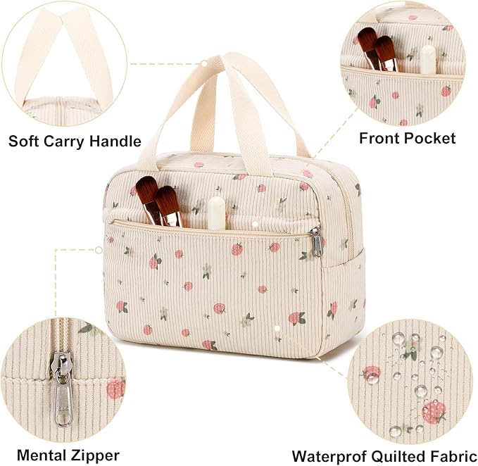 Makeup Bag for Women Cosmetic Bag Large Make Up Organizer Travel Toiletry Bags Waterproof Zipper Tote Pouch Purse for Girls