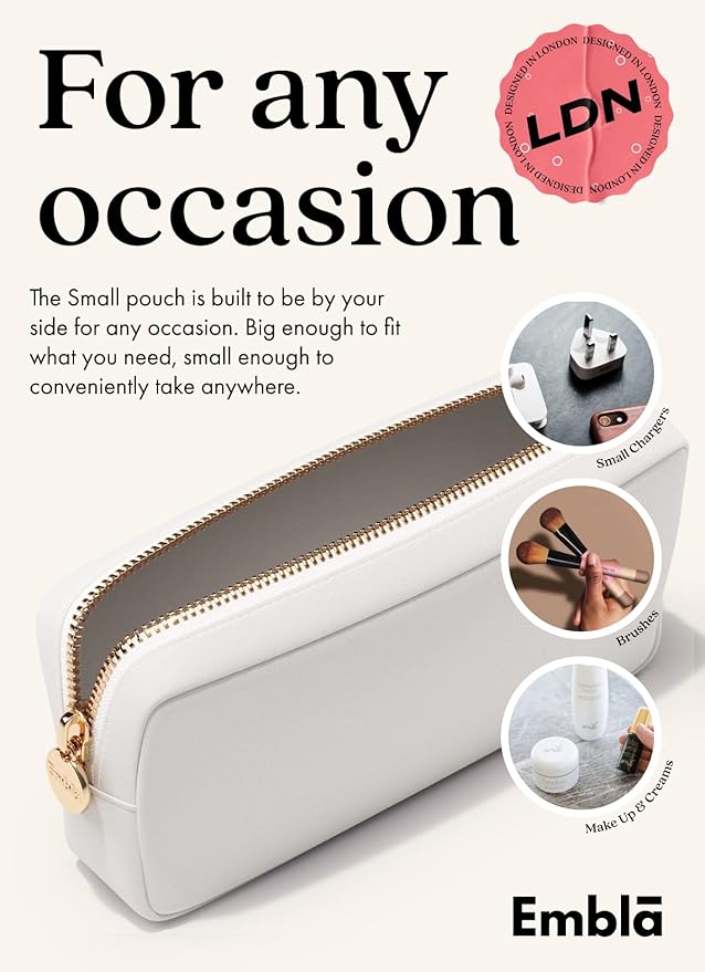 LOVE Valentine Makeup Bag Travel Cosmetics Pouch and Toiletry Bag, Nylon Zipper Pouch Purse, Cute Make Up Organizer Storage Tote for Women Girls, Travel Skincare Case, Small Makeup Bags, White