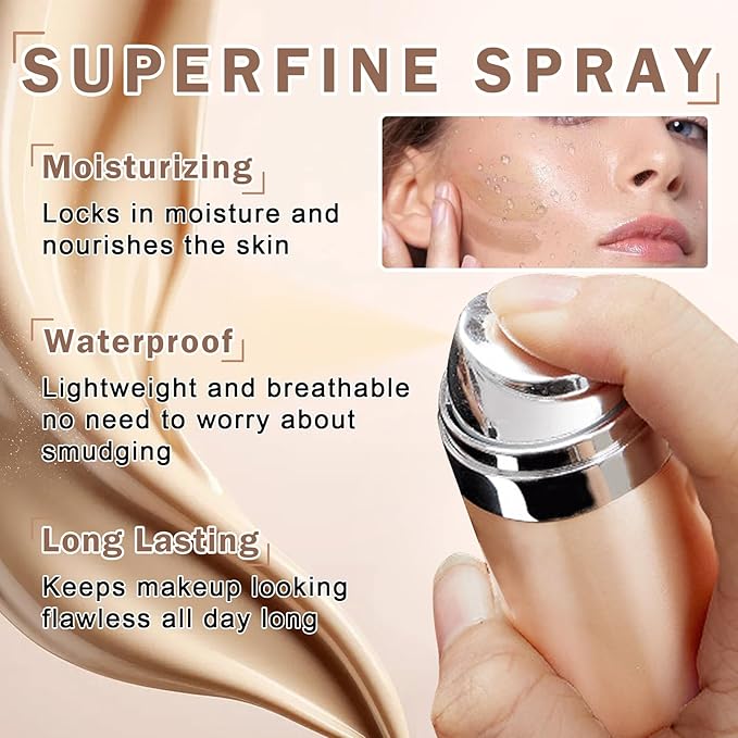 CAHIUYOA AirBrush Spray Foundation Makeup Silky Full Coverage Airbrush Flawless Foundation for Mature Skin,Long Lasting Natural Matte Finish Air Brush Makeup Foundation - 01 Natural/Warm Porcelain