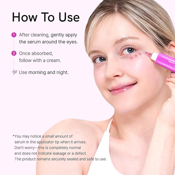 Bouncy Eye Serum | Under Eye Serum with Dual Collagen & 12 Peptides | Jelly Formula for Puffiness & Hydration | Gentle Korean Skincare (1.01 fl oz / 30ml)