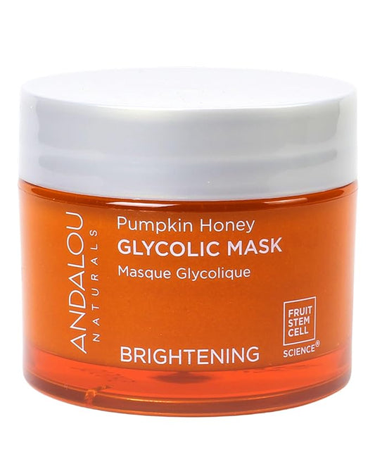 Andalou Naturals Pumpkin Honey Glycolic Mask (NEW FORMULA) - Exfoliating Face Mask with Glycolic Acid, Vitamin C for a Radiant Glow - Gentle Exfoliant Removes Dirt & Dry Skin Cells - 1.7 fl oz