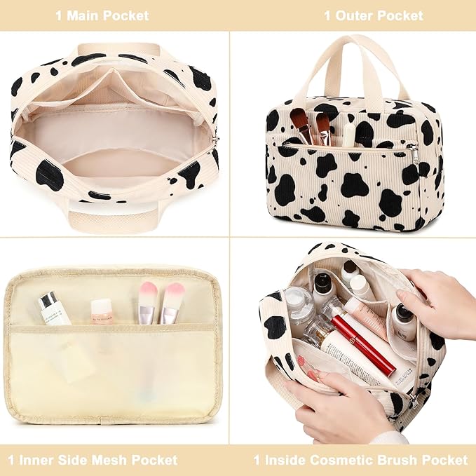 Makeup Bag for Women Cosmetic Bag Large Make Up Organizer Travel Toiletry Bags Waterproof Zipper Tote Pouch Purse for Girls