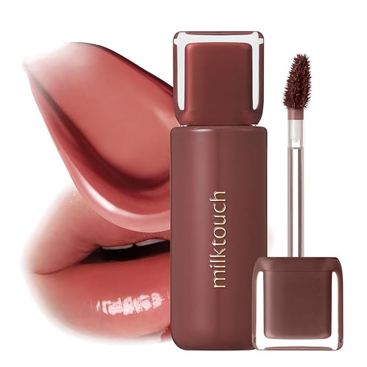 MILKTOUCH Jelly Fit Glow Lip Tint - Hydrating Lip Gloss with Long-Lasting Moisture, Color Stain, Lightweight Formula, Radiant Shine, Perfect for Daily Use, Korean Lip (10 Fallen Coco, 4ml)