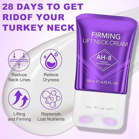 WHLH & WELL-BEING Ah8 Neck Creams for Tightening and Firming, Reduces Neck Lines, Moisturizes, Tightens Skin, Anti-Aging Neck Firming Cream, Suitable for Both Men and Women - 4.23 oz