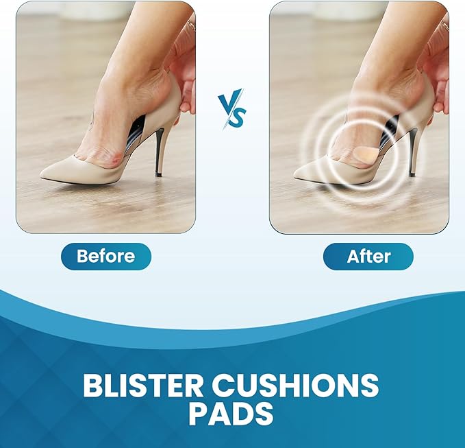 Gel Blister Bandages - 21 PCS Hydrocolloid Bandages for Feet, Companion for Insoles & Shoe Inserts Water-Resistant Adhesive Cushions for Heel, Toes & Foot. Blister Prevention & Recovery (Spot Pack)