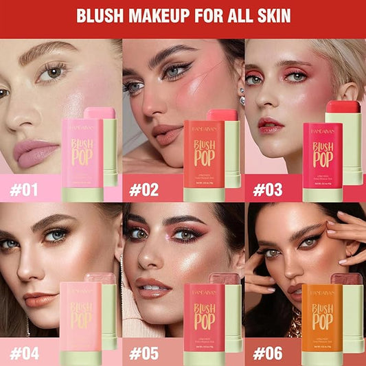 Cream Blush Stick, Contour Beauty Wand, Tinted Moisturizer Stick, Multi-Use Milk Blush Stick for 2-in-1 Cheek and Lip Tint & Eyeshadow(01#)