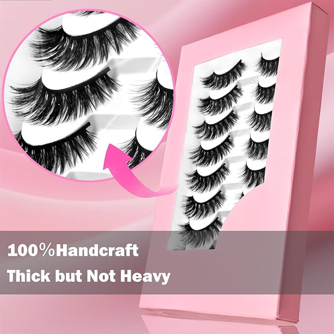 3D Fluffy Strip Lashes - Ultra Soft & Natural Looking False Eyelashes for Instant Volume | Easy to Apply, Reusable