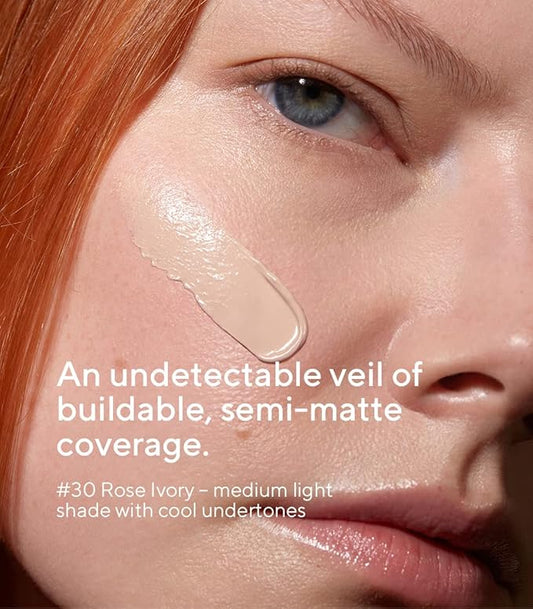 MÁDARA Organic Skincare |SKINONYM Semi-Matte Peptide Foundation, #30 ROSE IVORY, 30ml – Boosted by collagen-supporting peptides, Semi-matte finish, Adapts to the skin's texture, Ecocert certified.