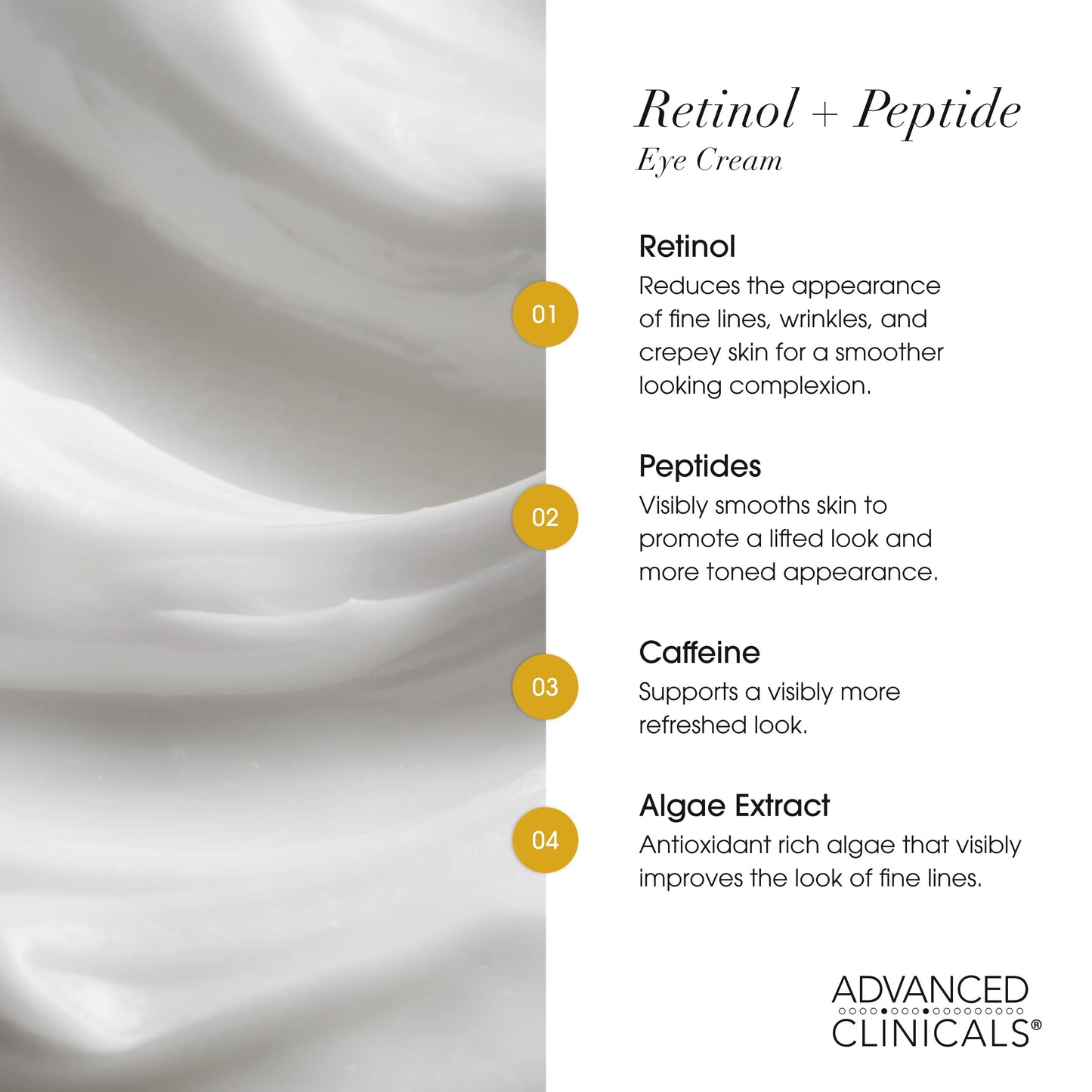 Advanced Clinicals Advanced Retinol Eye Balm + Peptides Face Moisturizer Cream | Visible Anti Aging Under Eyes Cream Improves Appearance Of Wrinkles, Fine Lines, Puffiness, & Dark Circles, 1 Fl Oz