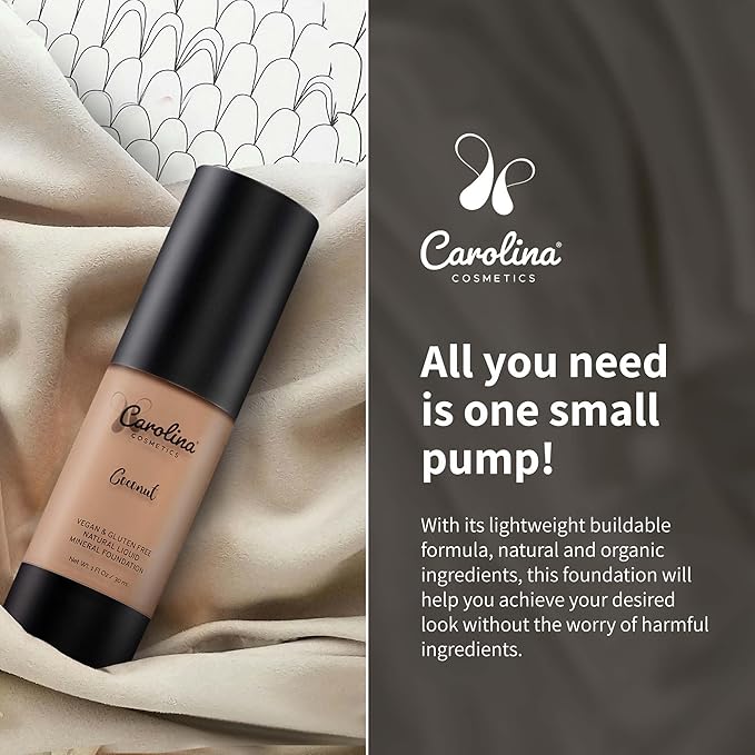 Foundation in Coconut Shade Plant-Based - Hydrating, Pore-Minimizing & Buildable Coverage - Vegan, Non-GMO, Paraben-Free - 1oz