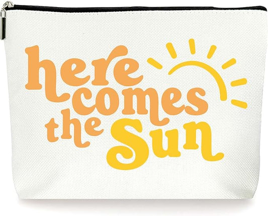 Boho Sunshine Inspirational Makeup Bag - Cute Yellow Accessories, Ideal Return Birthday Gifts for Women
