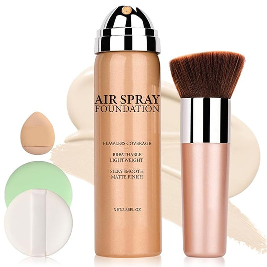 Airbrush Flawless Setting spray,Hydrating Full Coverage Foundation for Smooth Radiant Finish,Breathable Blendable,Lightweight Silky Foundation Makeup for Mature Skin(04 Porcelain)