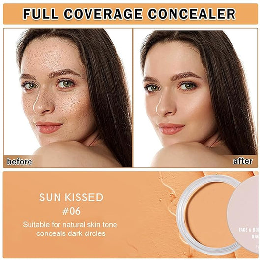 Under Eye Concealer for Dark Circles Color Correcting,Pro Concealer Full Coverage Tattoo Cover up Makeup,Under Eye Brightener,Long-lasting Corrector de Ojeras (06 Sun Kissed)