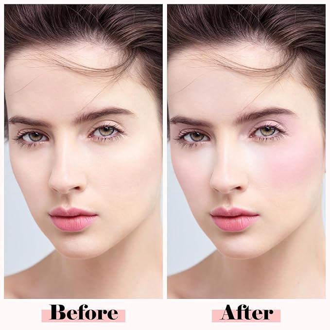 Boobeen Highlighter Contour Makeup Palette Face Matte Bronzer Powder, Compact Contouring Blush for Cheeks, Natural Long Lasting with Brush (01#)