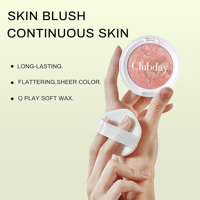 Classic Color Marbleized Blush Highlighting Face Power Blush Gifts for Women Long Lasting Glowing, Smooth, Blendable Fit For All Skin Tones,0.12 Oz-02