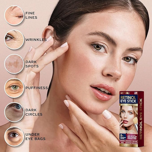 Metyou Retinol Eye Stick,Cooling&Brightening Cream Firms & Hydrates for Dark Circles,Puffiness Bags,PEPTIDES 5% Hyaluronic Acid Complex,SPF 30+ Visible Results in 3-4 Weeks(3g),Pack of 1,0.1 Ounce