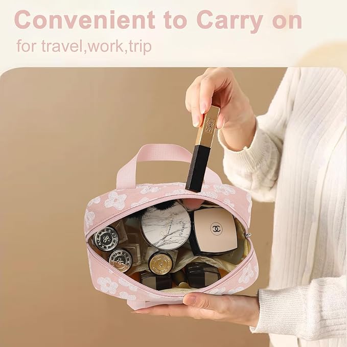 Makeup Bag for Women Cosmetic Bag Large Make Up Organizer Travel Toiletry Bags Waterproof Zipper Tote Pouch Purse for Girls