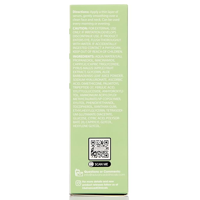 Advanced Clinicals Niacinamide Serum | 5% Niacinamide Serum For Face With Hyaluronic Acid, Ferulic Acid, Aloe Vera, & Fruit Extracts Helps Improve Look Of Dark Spots & Uneven Skin Tone, 1.75 Fl Oz