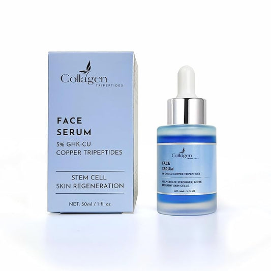 5% Copper Tripeptide-1 with Palmitoyl Tripeptides Face and Neck Essence Oil Skin Revitalizer, Support Anti Wrinkle, Tightening, Collagen - For Men and Women