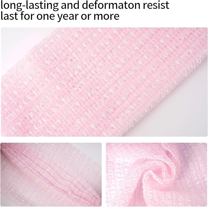 EXFOLIATING Luffah Towel, Body wash Towel,Bath Loofah Sponge, Body Scrubber Exfoliators, Exfoliating Washcloth,Rip-Resistant, Fast Dry, Rich Foam,for All Skin Types-Made in Japan (Pink)