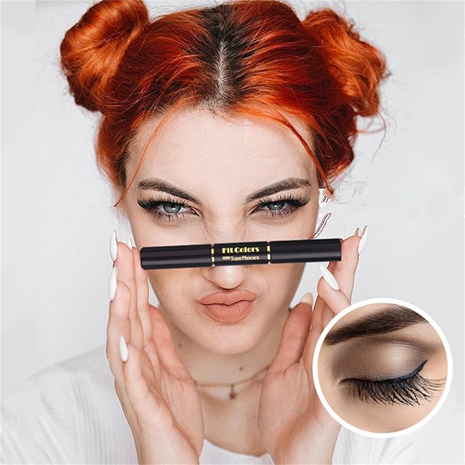 3 Colors Double-Ended Colored Mascara Set for Eyelashes, White Dark Brown Black Colorful Mascara Waterproof Charming Long Lasting Voluminous Eye Makeup Mother's Gifts for Women