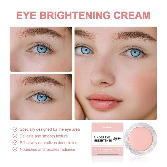 Under Eye Brightener & Concealer - Hydrating Color Corrector for Dark Circles, Lightweight Undereye Brightening Cream with Hyaluronic Acid & Shea Butter, Smooth & Blendable (Light Rose, 1)