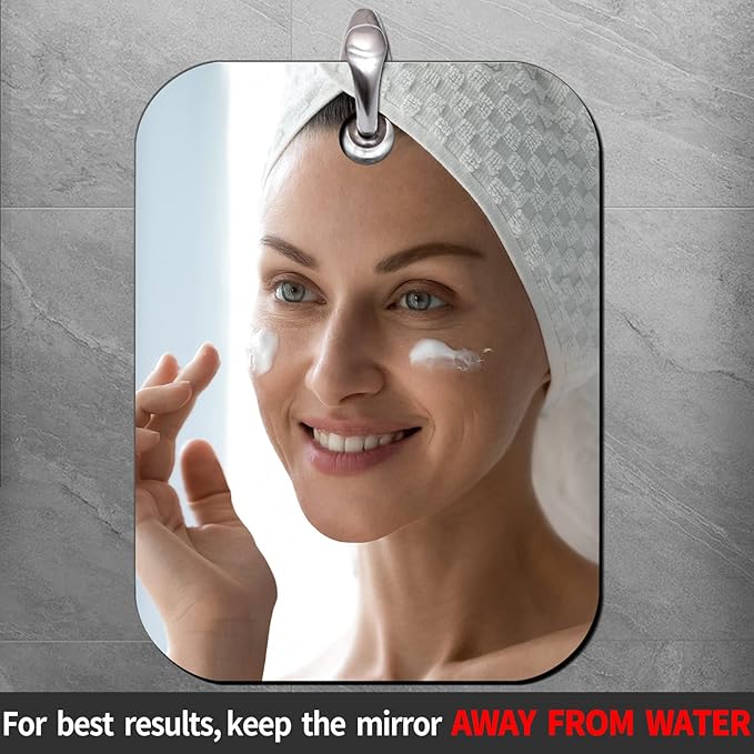 Bathroom Handheld Mirror for Men and Women Unbreakable Portable Camping Travel Mirrors,Frameless Handheld for Makeup Large,2pack(8*10 inch)
