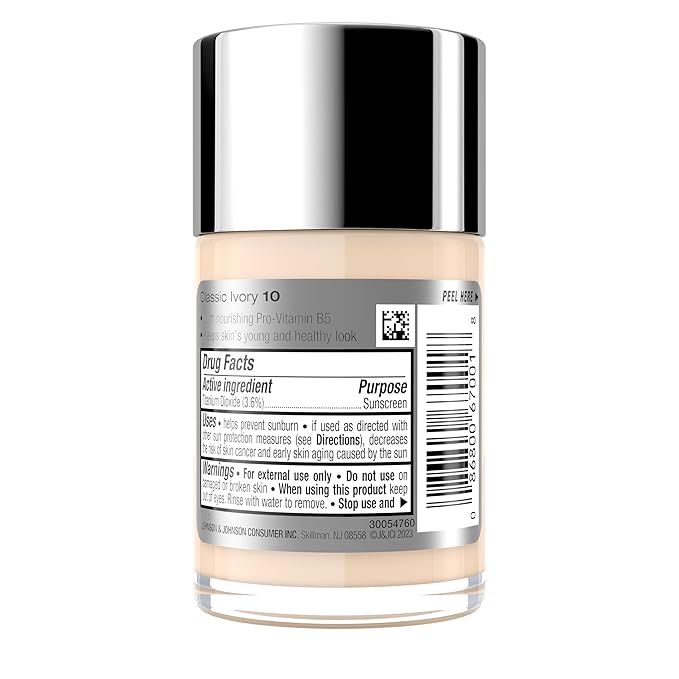 Neutrogena Healthy Skin Liquid Makeup Foundation with Broad Spectrum SPF 20 Sunscreen, Medium Coverage Foundation with Nourishing Pro-Vitamin B5, Classic Ivory 10, 1 fl. oz