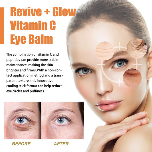 F FENG PEI Revive Glow Vitamin C Eye Balm, Vc Anti-Wrinkle Eye Serum Oil, Hydrating Eye Cream,Improve Dark Circles, Reduces Puffiness - 2Pcs