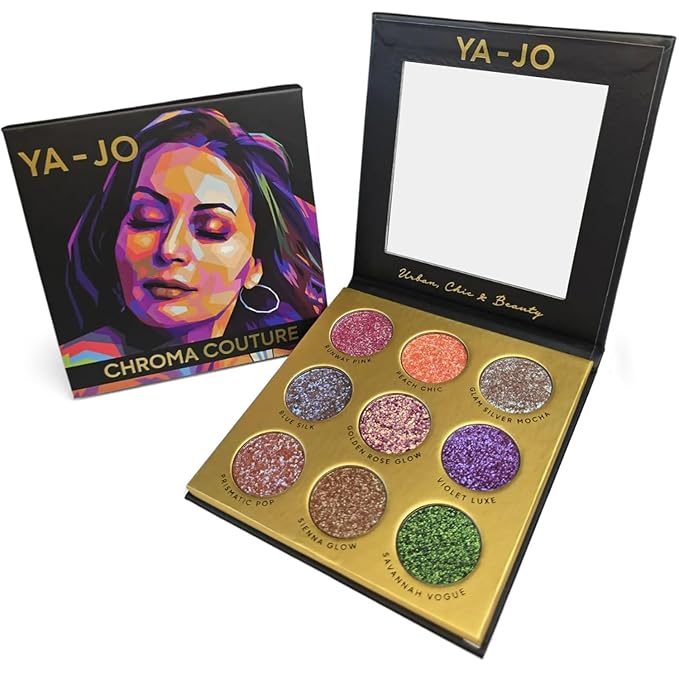 9-Color Multichrome Eyeshadow Palette - Ultra-Pigmented, Long-Lasting, & Water Proof Eye Shadow - Blendable & Shimmering Metallic Eyeshadow for All Skin Tones - Perfect for Day-to-Night Looks