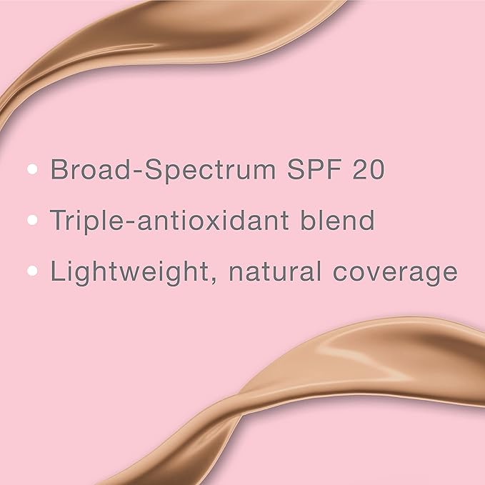 Neutrogena Healthy Skin Liquid Makeup Foundation, Broad Spectrum SPF 20 Sunscreen, Lightweight & Flawless Coverage Foundation with Antioxidant Vitamin E & Feverfew, 105 Caramel, 1 fl. oz
