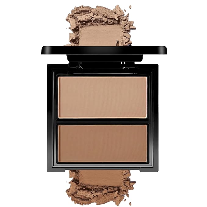 Novo 2-in-1 Contour & Highlighter Palette - Silky Smooth, Fade-proof, Natural Finish, Easy to Blend, Infused with Jojoba Oil, Mica & Innovative Powder for Flawless Sculpting and Radiance