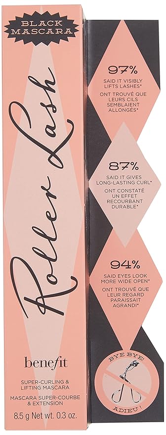 Benefit Cosmetics Roller Lash Super Curling & Lifting Mascara in Black 0.3 oz (Pack of 4)