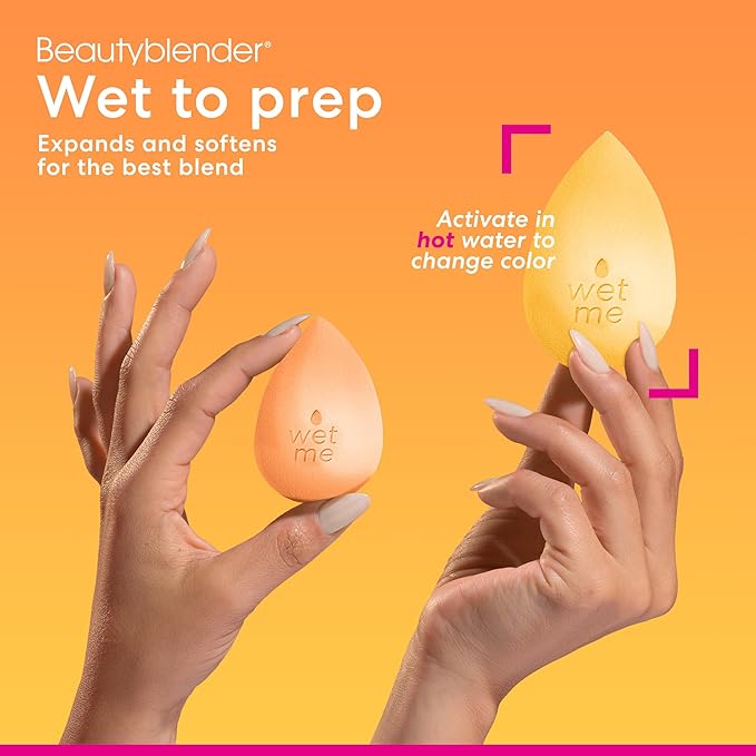 Beautyblender® | Beam Color Changing Beauty Blender Makeup Sponge, Super-Soft Foam Easily Blends Foundations & Creams, Made in USA, Reusable, Washable, Streak Free Application, Heat Activated