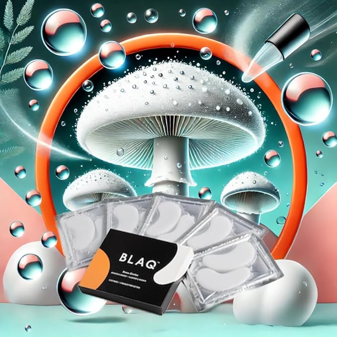 BLAQ Snow Circles Premium Under Eye Hydrating Patches for Dry Skin, Dark Circles and Puffiness. Snow Mushroom, Green Tea, Marine Algae, Vegan and Cruelty-Free, 15-Pack