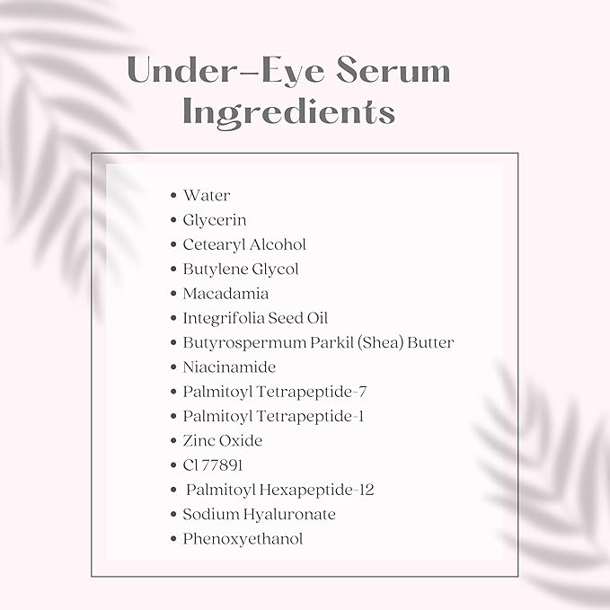 All Natural Collagen, Peptide Complex Under Eye Lift, Firming Serum for Puffiness, Tired Eyes, with Niacinamide + Fine Lines, Wrinkles, Anti-Aging, Hydrating