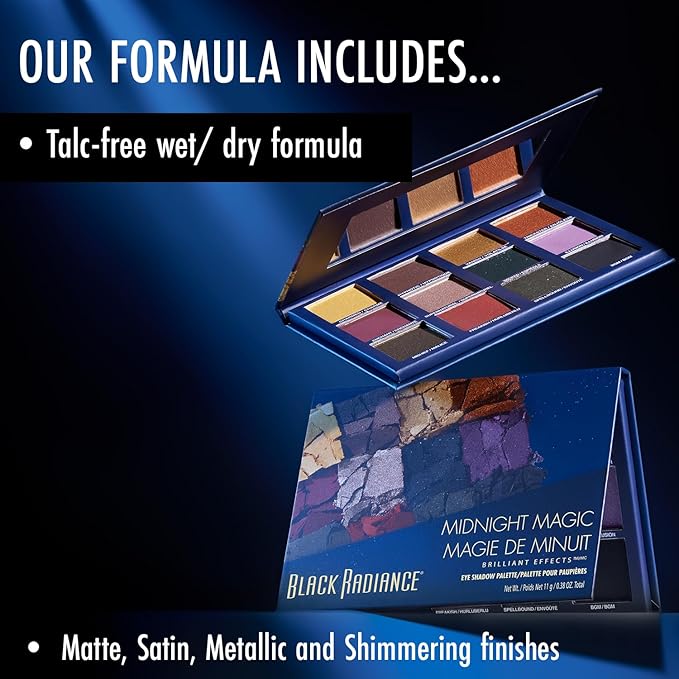 Black Radiance Brilliant Effects Eye Shadow Palette Midnight Magic