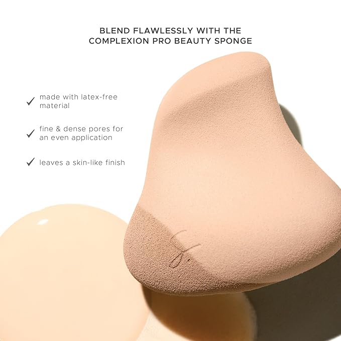 Complexion Pro Beauty Blender Sponge, Peach, Single - Ergonomic Makeup Sponge and Beauty Blender, Essential Make up and Blending, Multipurpose Makeup Kit Facial Sponge