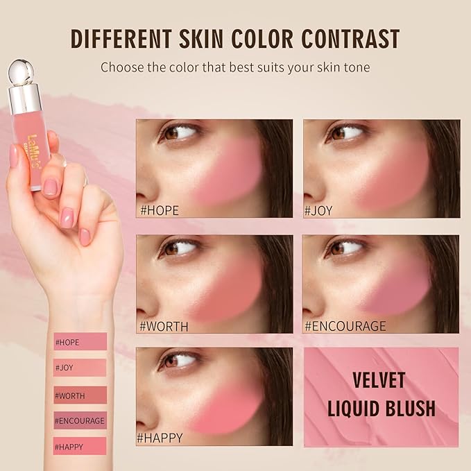 LaMu'S COSMETICS Soft Pinch Weightless Liquid Blush, Long-Lasting Beauty Natural Waterproof Face Liquid Blush For All-Day Wear (Hope-Nude Mauve, 0.25fl.oz/7.5ml)