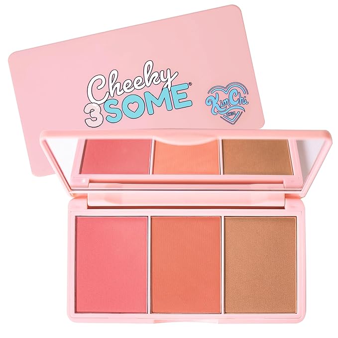 KimChi Chic Beauty Cheeky 3Some Blush Trio, Blush Makeup Palette with 3 Colors, Use Individually or Blend All Shades for Custom Look, 03 Bonita Señorita, 0.47 oz