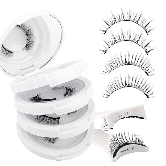 4 Pairs Magnetic Eyelashes with Applicator: Natural Look, Reusable, No Glue Needed, Wendy Lashes, CX0305, 079+B01