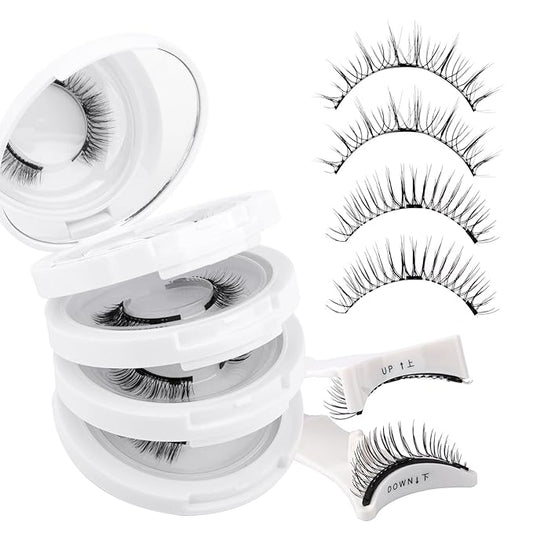 4 Pairs Magnetic Eyelashes with Applicator: Natural Look, Reusable, No Glue Needed, Wendy Lashes, CX0305, 079+B01