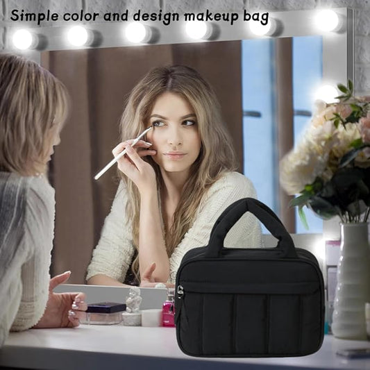 Makeup Bag for Women Cosmetic Bag Large Make Up Organizer Travel Toiletry Bags Waterproof Zipper Tote Pouch Purse for Girls