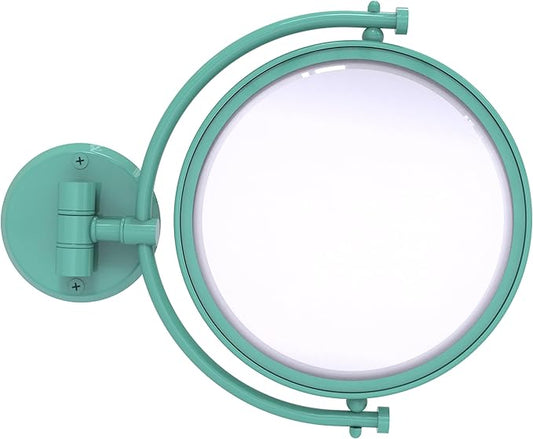 Allied Brass WM-4/4X-SFG 8 Inch Wall Mounted Make-Up Mirror 4X Magnification, Sea Foam Green