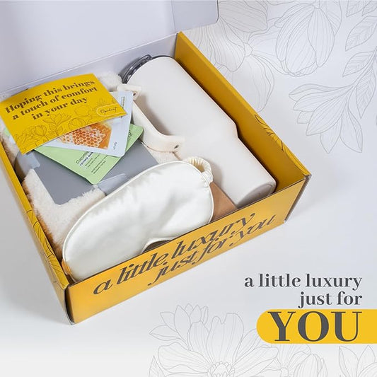Care Package for Women - Luxury Self Care Gifts for Women | Includes Cozy Blanket, 40oz Tumbler, Candle, Bath Salts - Unique Birthday Box for Her - Get Well Soon Basket and Hug in a Box