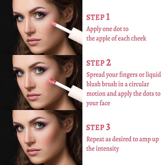 UCANBE Liquid Shimmer Blush Makeup for Cheeks, Highly Pigmented, Long Lasting, Anti-scratch, Natural-Looking, Daily Use Makeup Blush Suitable for Women Girls(01 Pink)