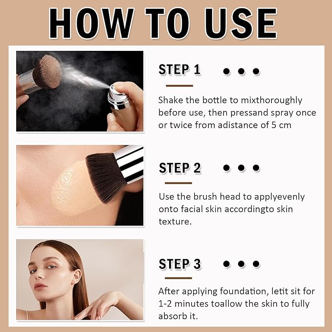 Airbrush Foundation Makeup Spray, Mini Travel Makeup,Silk Airbrush Flawless Setting Spray,Long-lasting&Waterproof Foundation for Smooth Radiant Creamy Skin,Breathable Anti-aging(01# Natural)