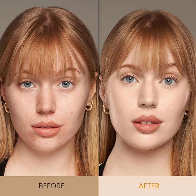 Airbrush Foundation Set with Soft Makeup Brush, Lightweight, Anti-Aging Ingredients, Oil Control Formula, Full Coverage for All Skin Types, 01# Porcelain