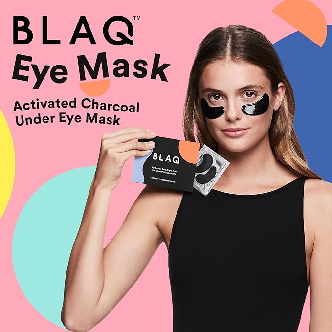 BLAQ Award Winning Under Eye Patches for Dark Circles and Puffiness, Under Eye Mask with Red Algae and Activated Charcoal, Vegan and Cruelty-Free Under Eye Masks, 15-Pack, Hyaluronic Acid Bright Eyes
